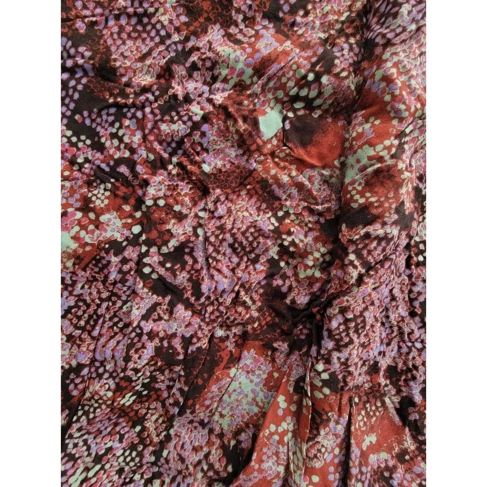 Silence + Noise Purple Snake Print Wrap Mini Halter Tank Swing Dress‎ Size M
